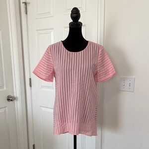 J.Crew sheer shadow striped top featuring vertical stripes
